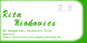 rita miokovics business card